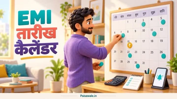 अलग-अलग EMI की देय तारीखों का कैलेंडर कैसे बनाएँ? 1 अलग-अलग EMI और आमदनी की तारीखों को महीनेवार कैलेंडर में चिन्हित करता व्यक्ति