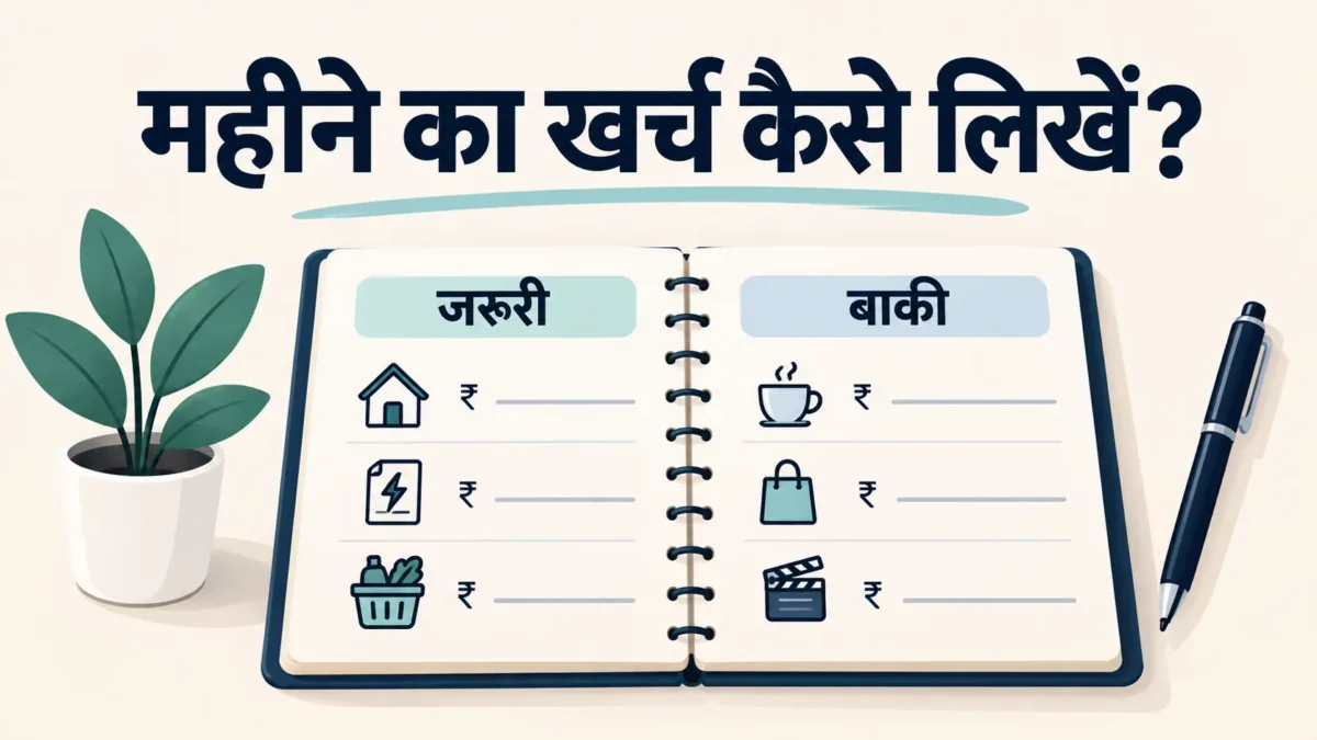 महीने का खर्च कैसे लिखें